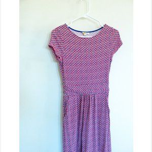 Boden Amelie Summer Jersey Dress (Pink and Blue)